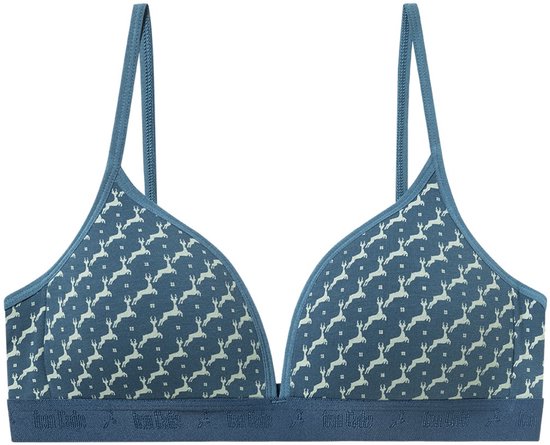 Ten Cate Basics organic cotton stretch voorgevormde bh happy deer sea 2-pack voor Meisjes | Maat 65AA