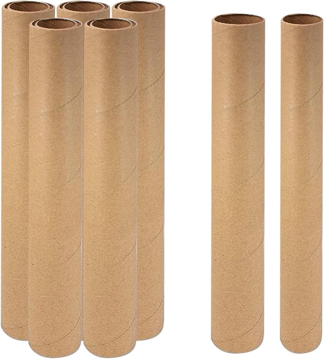 12 Stuks Kartonnen Buizen voor Creatieve Klussen 40x3.5cm en 40x4.5cm - Perfect voor DIY, Kunstprojecten en Ambachten