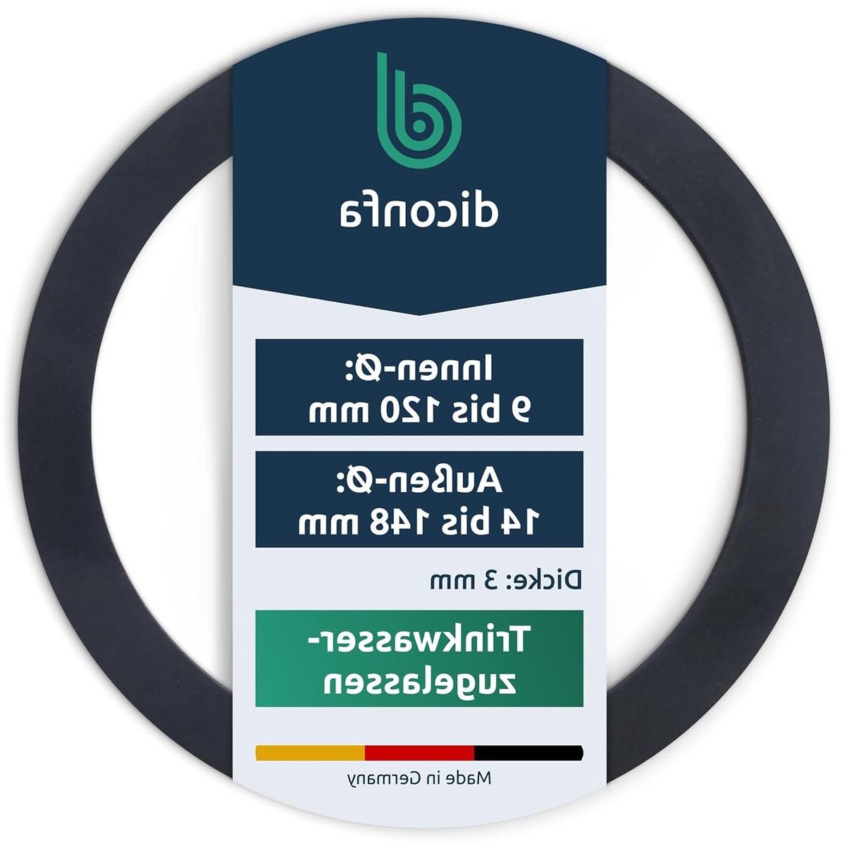 Rubberen Afdichting Schroefverbinding - EPDM Platte Ring - Waterdicht Maken - Drinkwater Goedgekeurd - 4 inch 148mm - Zwart