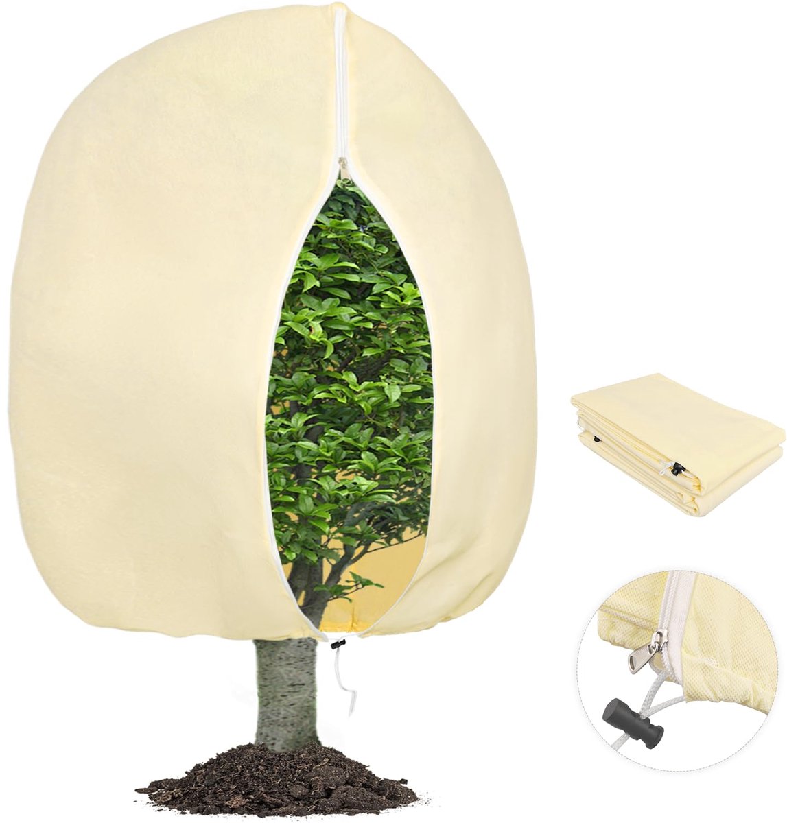 Winterbeschermhoes - Met rits en trekkoord - Voor potplanten - 180 x 120 cm