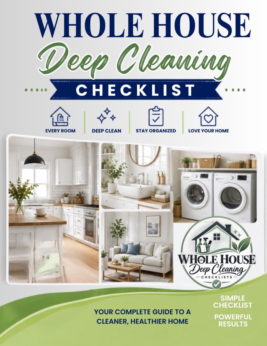 Whole House Deep cleaning Checklist: Household Chores cleaning checklist for adults, spring cleaning checklist planner - ShopVlot