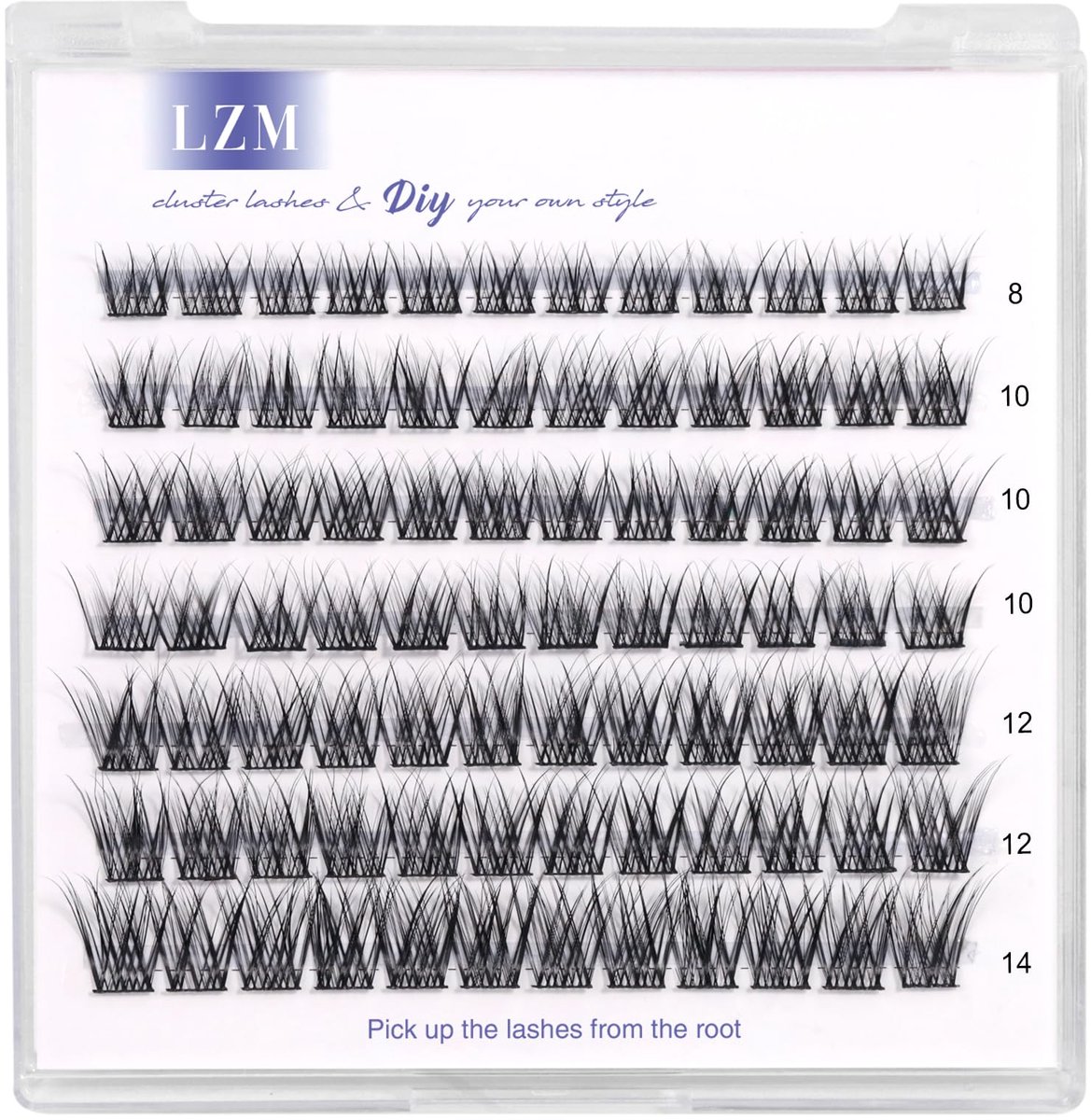 LZM Valse Wimpers 8-14mm D Curl DIY False Eyelashes Kunstwimpers Herbruikbaar Nepwimpers Handgemaakt Natuurlijke Valse - ShopVlot