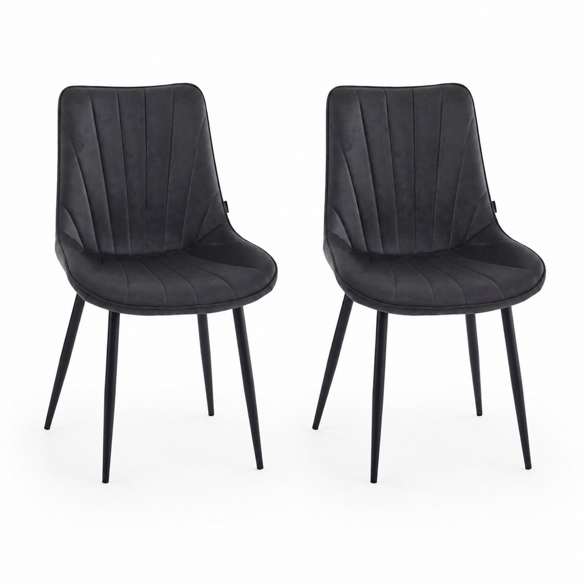 Colenis Lesedi Eetkamerstoel - Set Van 2 - Antraciet - Microfiber Stof - Industrieel