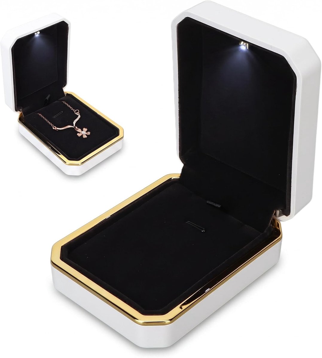 Elegante Hangerdoos voor Sieraden met Verlichting - Perfect voor Ringen, Kettingen en Cadeaus voor Verloving, Bruiloft en Jubileum