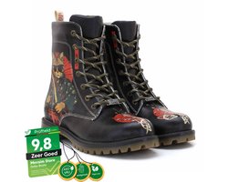 Goby Samurai Cat Boots – Dames Lange Veterboots – Vegan Leer – Handgemaakt – Maat 40