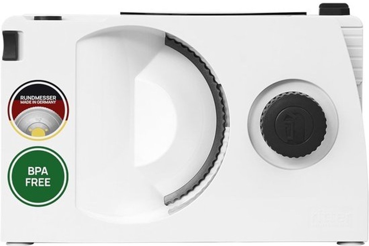Snijmachine - Opvouwbare Allesnijder - Traploos Instelbare Snijdikte - Compact - Voor Brood, Groente en Vlees