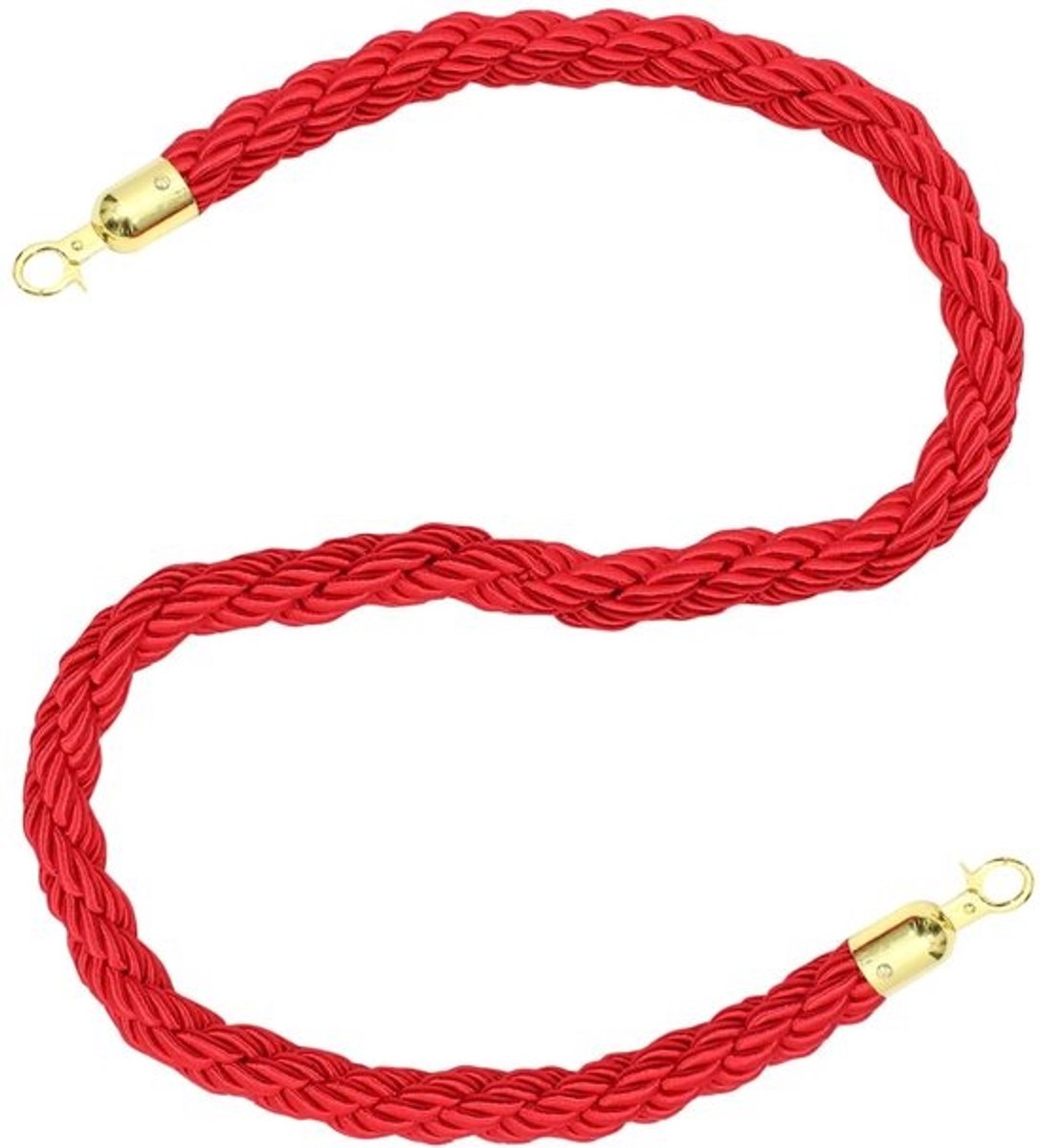 Veiligheidstouw - Afscheidingskoord - Publiekscontrole - Duurzame vezelconstructie - 150 cm lengte - Rood