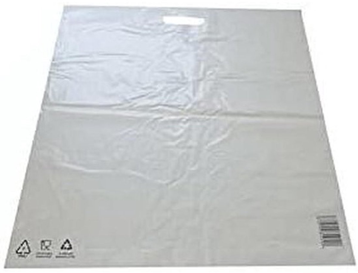 Tote Bags - Draagtassen Plastic - Winkelen - COEX LDPE Materiaal - 45 x 55 + 5 cm - Wit
