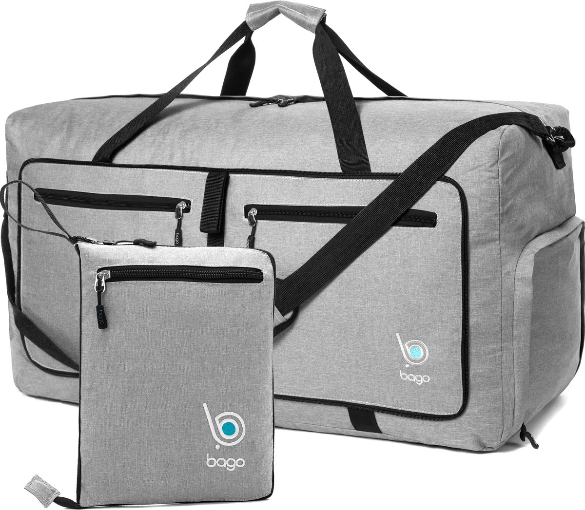 Bago 80L Duffle Bag for Women & Men - 27" Travel Bag Large Foldable Duffel Bag (SnowGray) - ShopVlot
