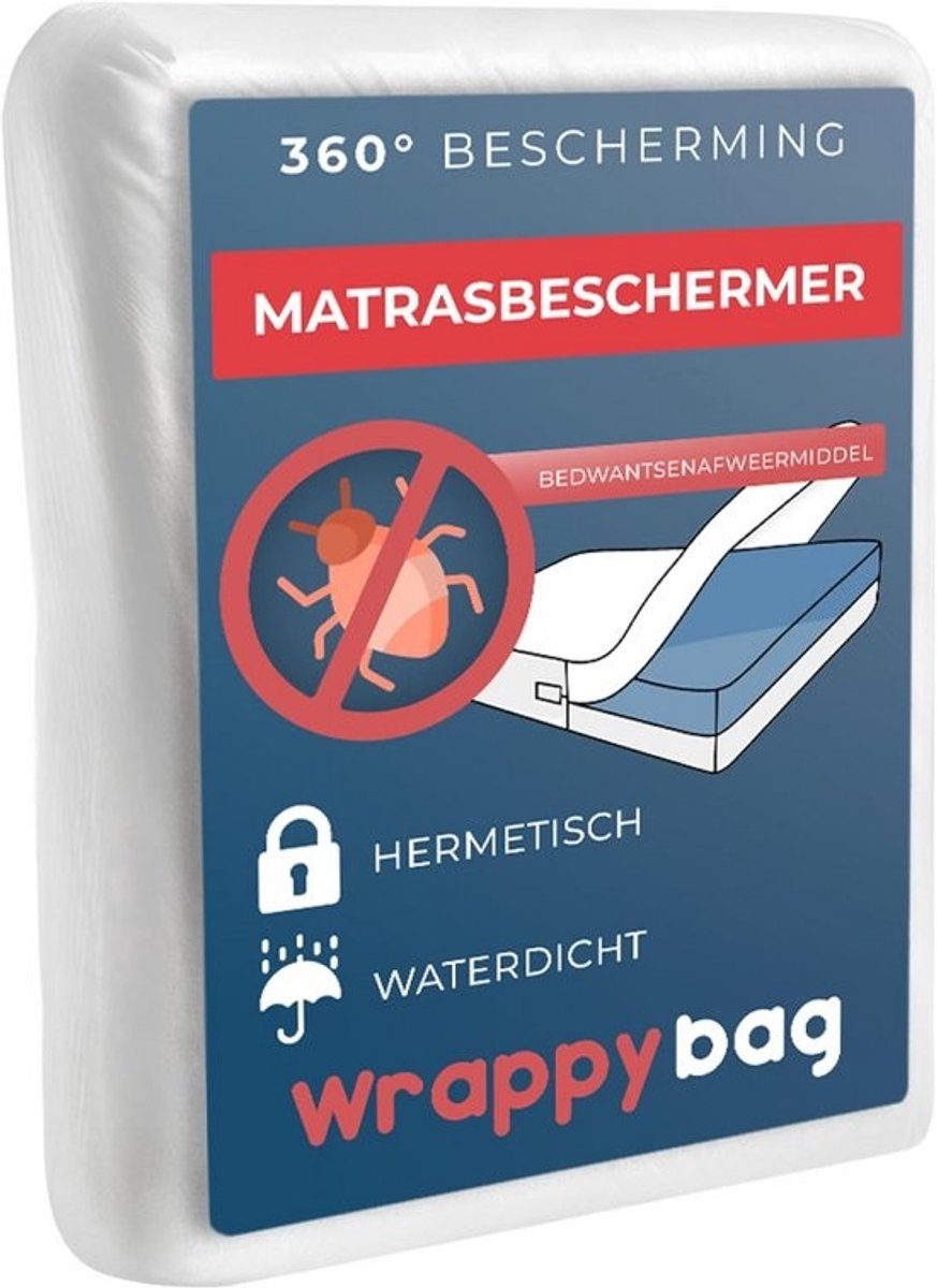 Matrashoes Waterdicht - Matrasbeschermer Anti-Mijt - Matras Beschermen - Volledig Afsluitbaar - 160x200 cm - Wit