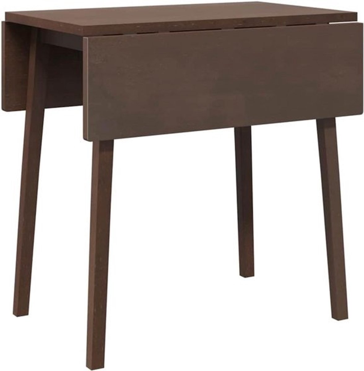 Opvouwbare Eettafel 90/45 x 75 x 75 cm - Massief Rubberhout - Rond - Lichtbruin