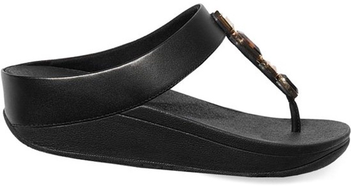 Comfortabele Teenslippers Dames Leer met Grijze Details - Zomer Sandaal