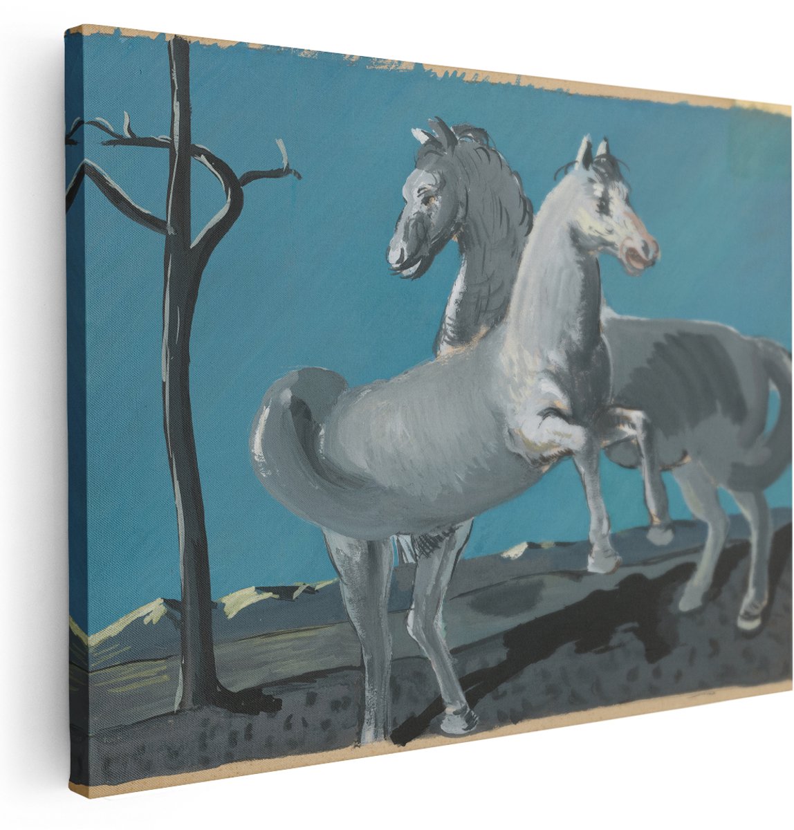 Artaza Canvas Schilderij Paard - 160x120 cm - Groot - Wanddecoratie Surrealistisch Landschap - Muurdecoratie Natuur - Schilderijen Op Canvas Dieren