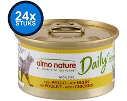 24x Almo Nature Daily - Kattenvoer Natvoer Blik - Mousse - Kip - 85g