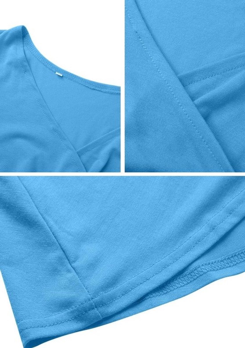 Vrouwen Jurk met V-hals en Korte Mouwen – Swing A-lijn Midi Jurk voor Zomer en Feest