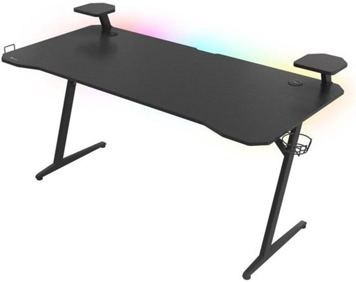 Grote RGB Gaming Bureau - 160x75 cm - Carbon Afwerking - Verstelbare Verlichting