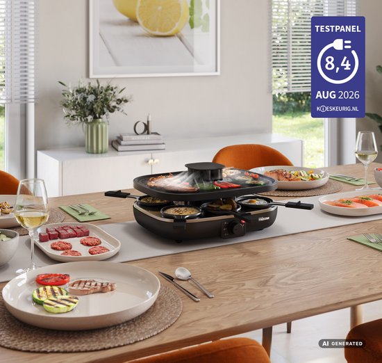 Tristar Gourmetset - RA-2760 Clean Air - Ingebouwde afzuiging - 1100W - Bakplaat 6 personen - Zwart — afbeelding 3