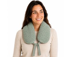 Ølav North – Warmtekussen met Teddy Hug hoes - Incl. Geschenkverpakking - OEKO-TEX® - Pittenzak magnetron & vriezer - Lang Pittenkussen 65 x 15 cm - Forest Green - Cadeau voor haar, vrouw, vriendin