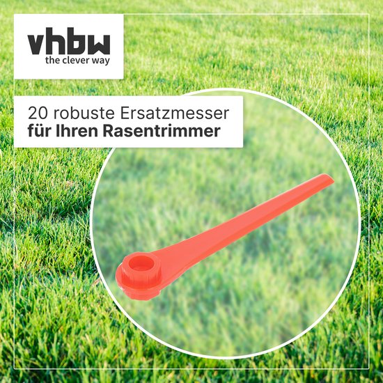 vhbw 20x reservemessen, compatibel met Gardena AccuCut 2417-20, 2417, 400Li 8840, 400Li 8840-20, 450Li 8841 grastrimmer - vervangingsmesje rood, kunststof van VHBW — afbeelding 4