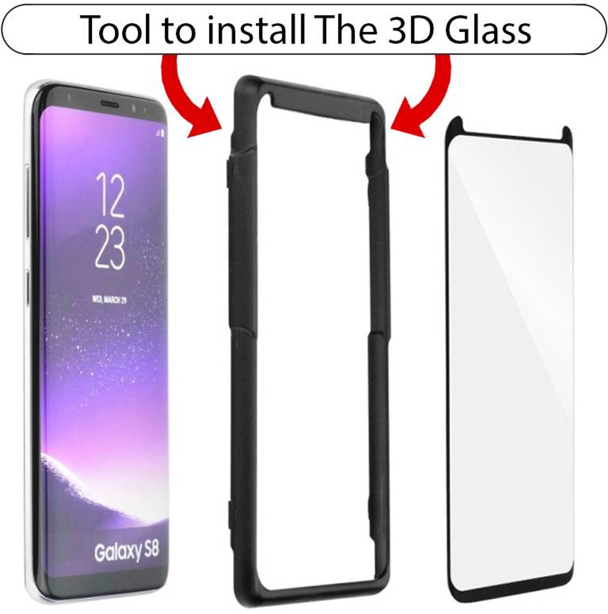 Glass A+ Full Glue 3D Fit Adjust Galaxy S8 Plus