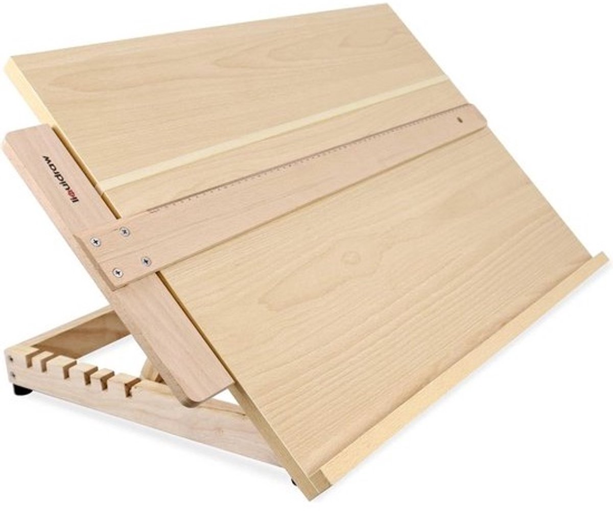 A2 Tekentafel Hout Inclusief 60cm T-Vierkant - Verstelbaar Tekenplank voor Kunstenaars Architecten