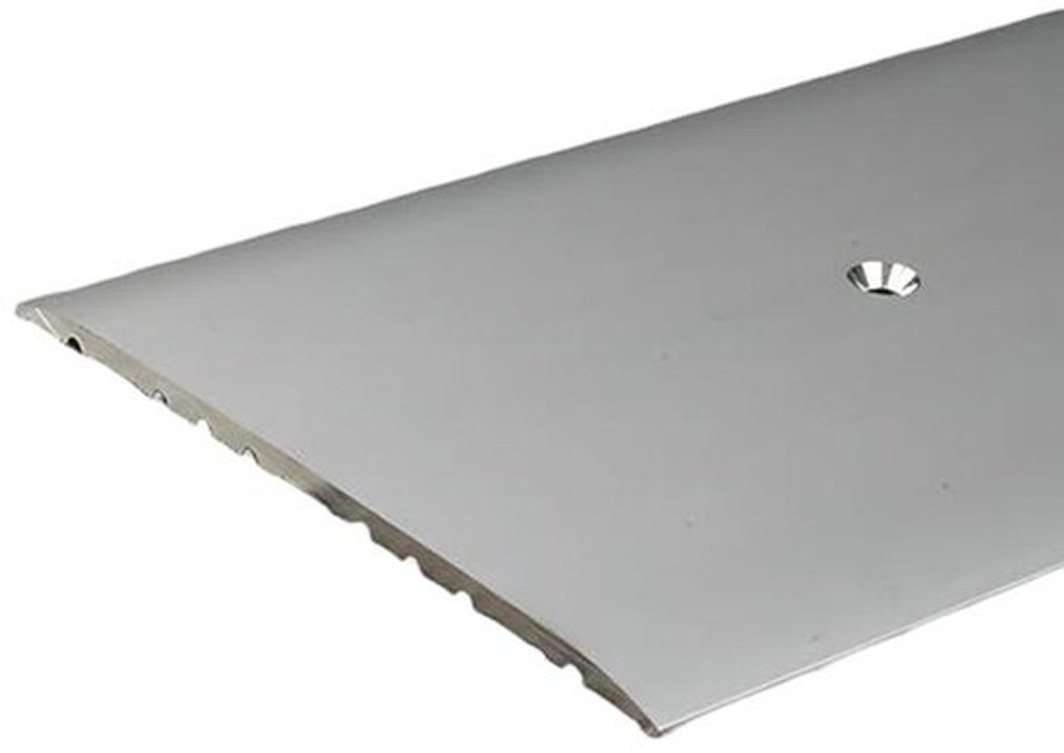 Overgangsprofiel Geanodiseerd Aluminium, Zilver, 80 mm breed, 3,5 mm hoog, 1000 mm lang, Ideaal voor Vloerovergangen