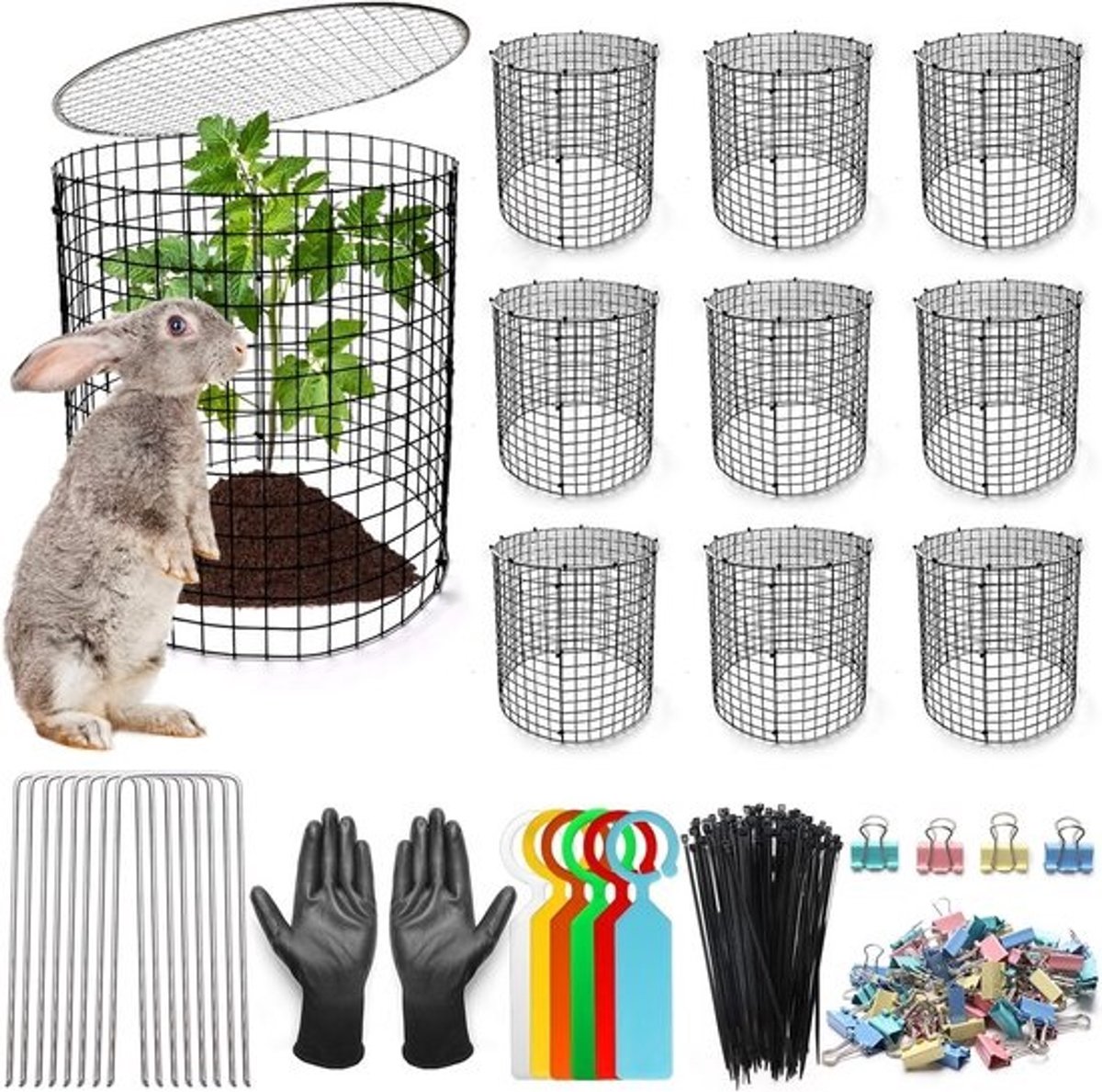 10x Dierenbeschermers voor Planten Tuin – Stevige Plantenkooien voor Buiten met Afdekking