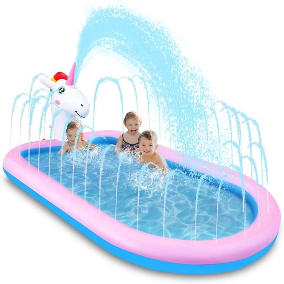 Opblaasbaar Zwembad met Sproeier voor Kinderen en Peuters, 168x100x40 cm