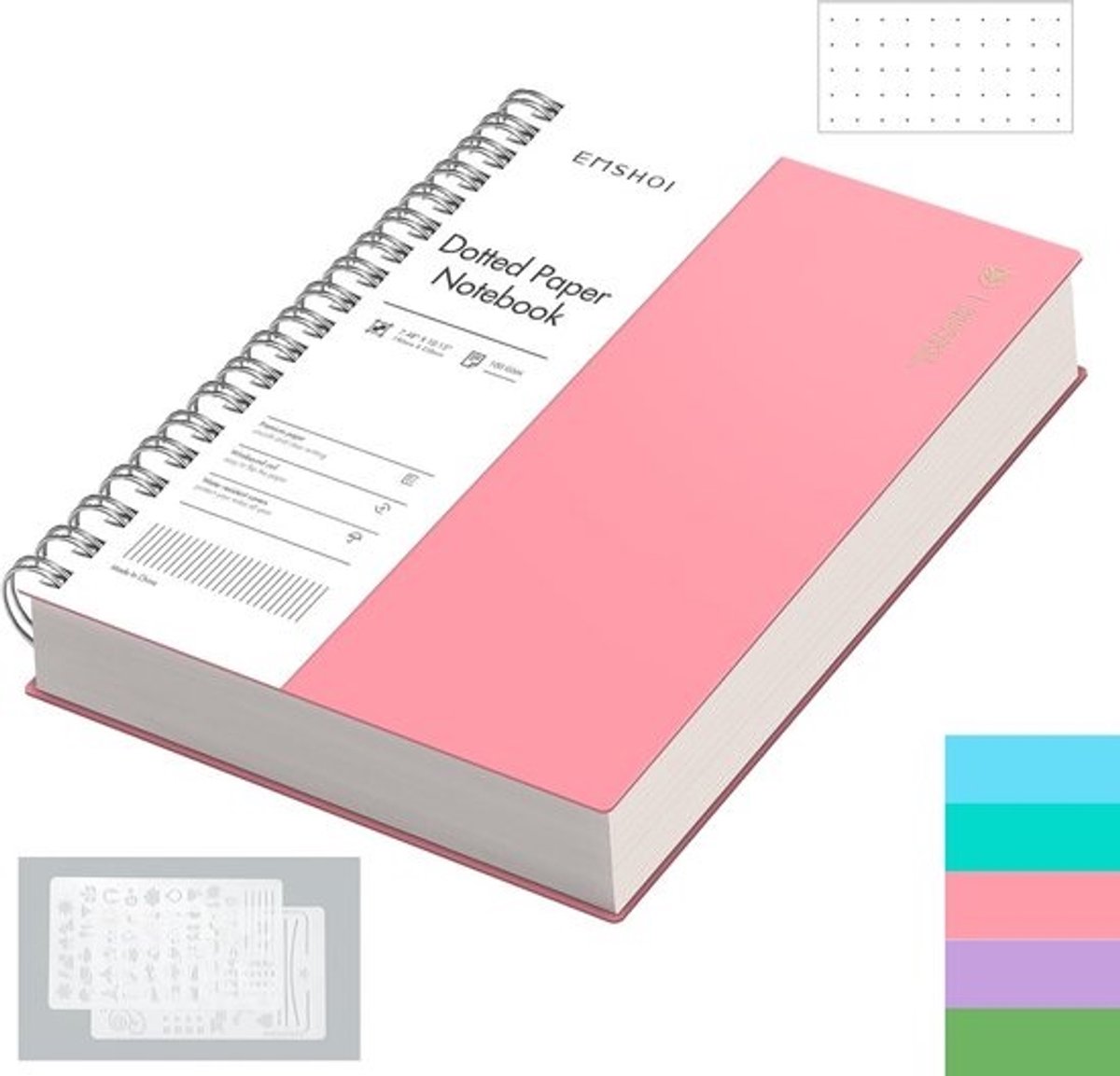 Groot A5 Spiraal Notitieboek met Stippenraster Dot Grid - 300 Pagina's Waterdichte Hardcover