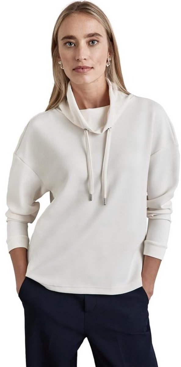 Dames Shirt in Zijde Look met Grote Kraag en Trekkoord