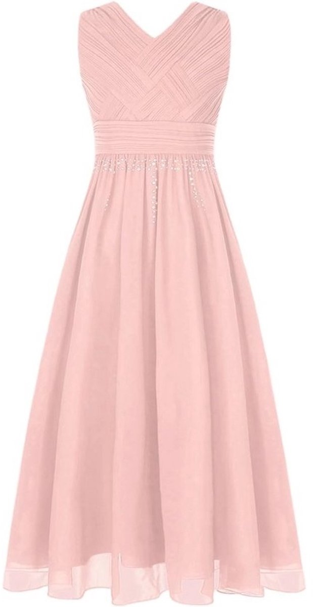 Glanzende Meisjes Jurk - Sleeveless Lange Feestjurk voor Bruiloft, Verjaardag & Cocktail