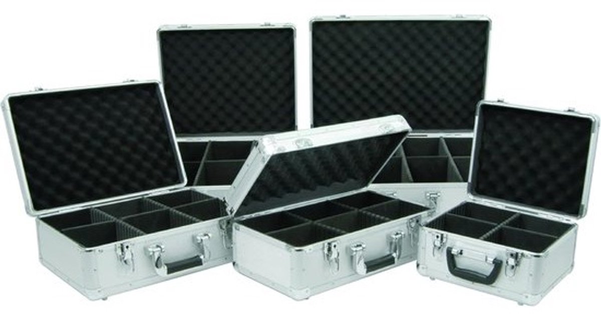 CD Opbergkoffer - CD Case - CD's Beschermen - Aluminium Flightcase - 80 CD - Grijs