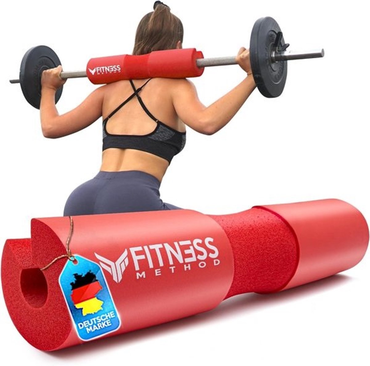 Dikke Barbell Pad voor Hip Thrusts en Squats met Klittenband en Nekbescherming