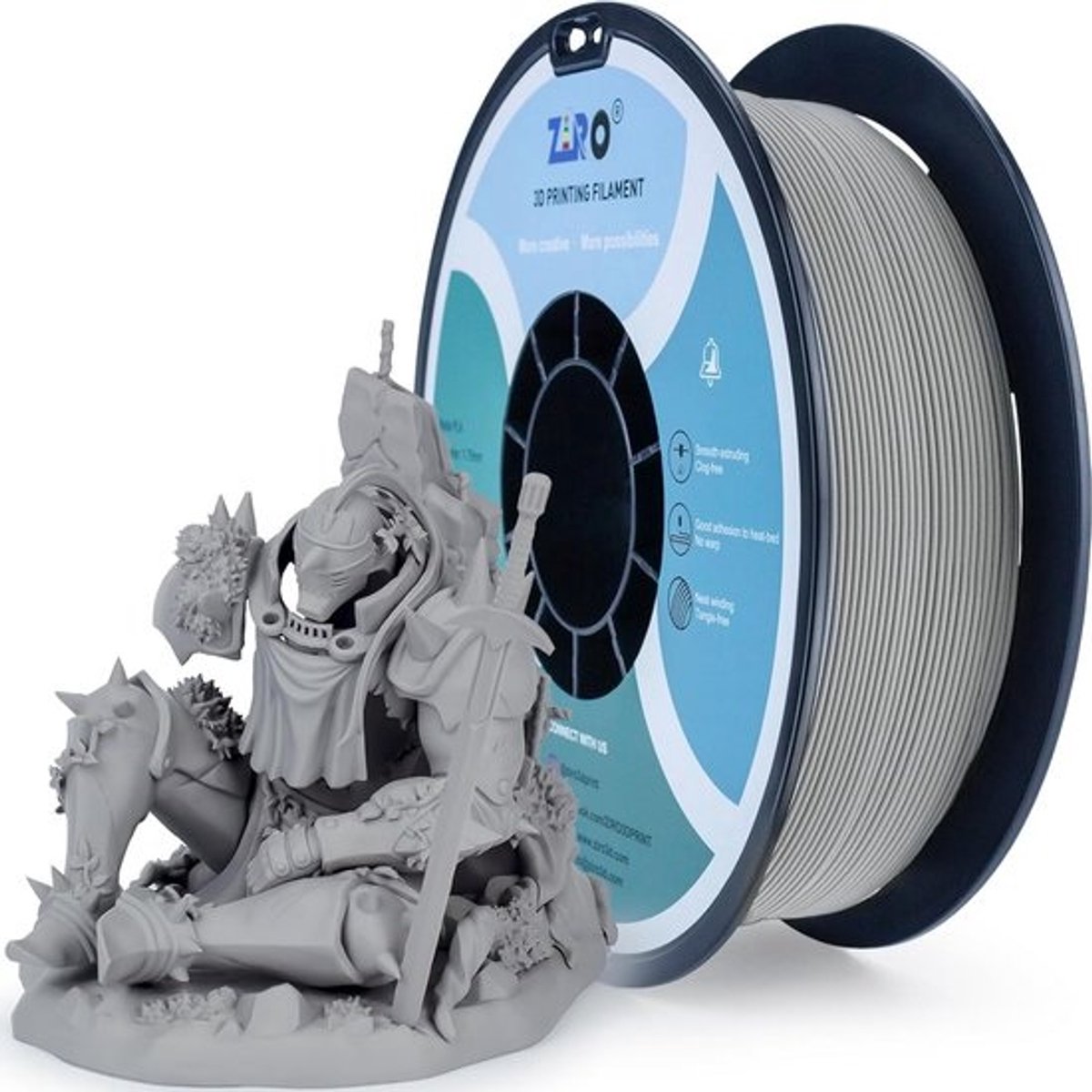 Matte PLA Filament 1.75mm - 1KG 3D Printer Filament Grijs - Hoge Taaiheid