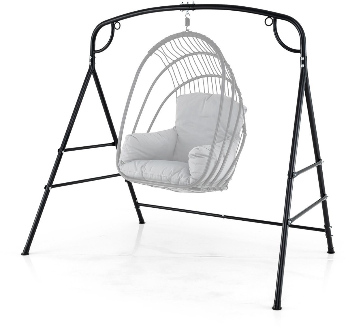 SureDeal® - Schommelbank - Buiten Metalen Schommelstandaard - Steunbalken Ophangmogelijkheden Metalen - 180x133x182 cm - Donkerbruin