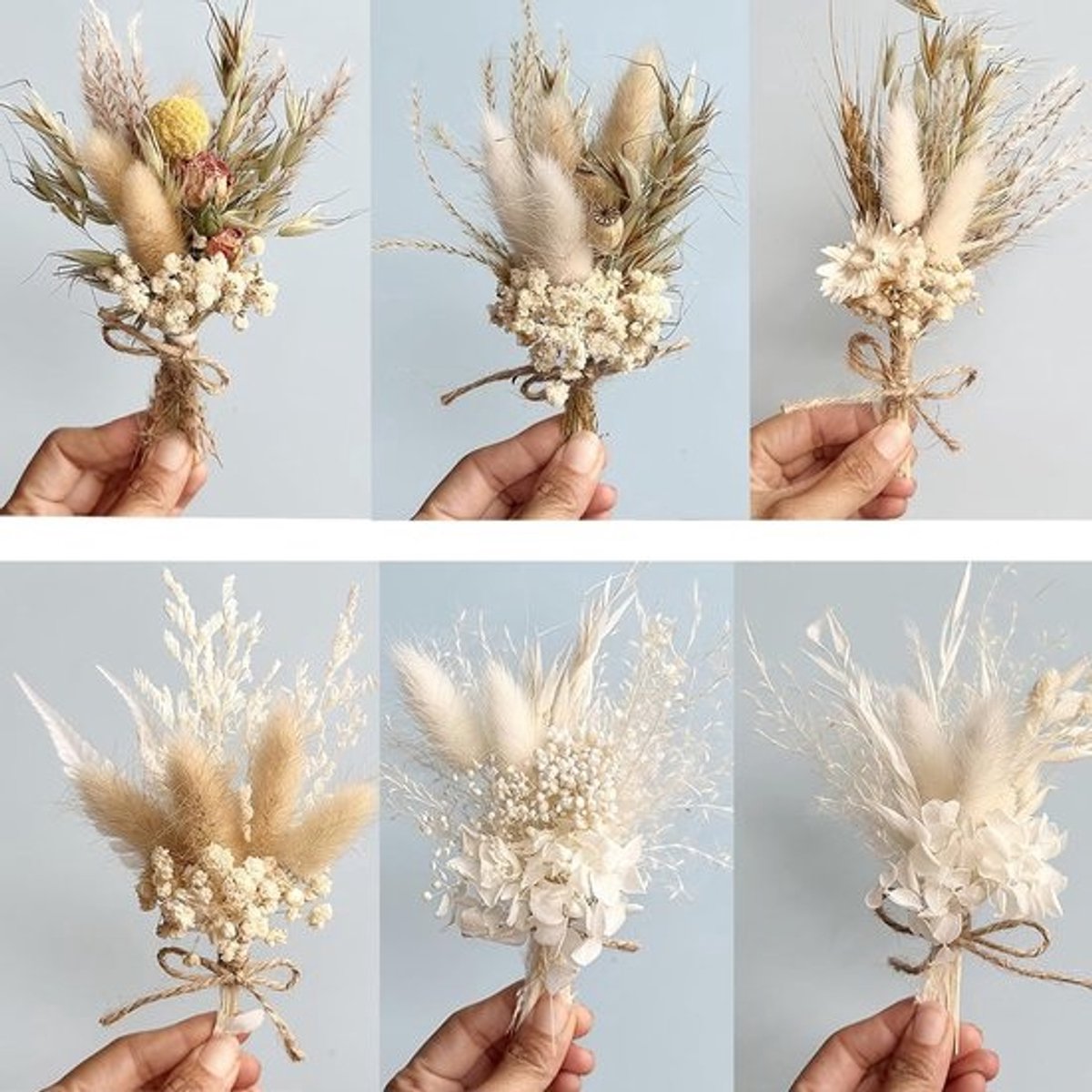 Set van 6 Mini Natuurlijke Gedroogde Bloemen - Perfect voor Epoxyhars, Scrapbooking, Decoratie en Handwerk