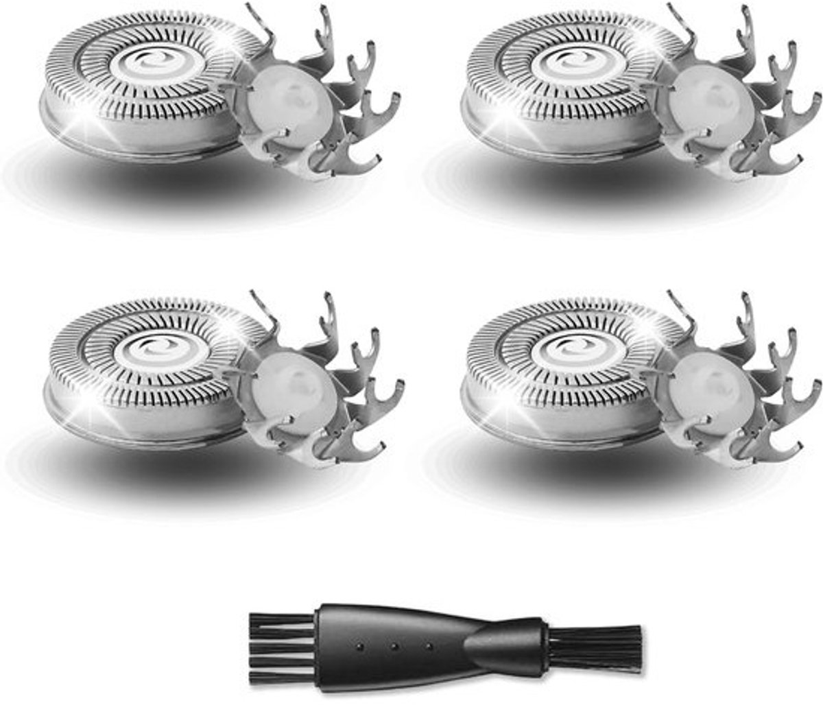 4-pack vervangende scheerbladen compatibel met Pitbull Gold PRO & Silver - 4 Head Skull scheerbladen, verbeterde Pitbull scheerapparaat vervangende hoofden voor superieur scheren