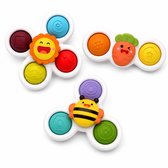 Baby Fidget Spinners - Badspeelgoed met Zuignap - 3 Stuks - Multicolor
