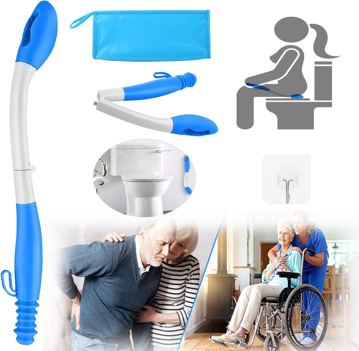Billenwissergereedschap, Opvouwbare Toilethulpmiddelen Voor Het Afvegen Van De Billen, Toilethulpmiddel, Badkamerhulpmiddelen.