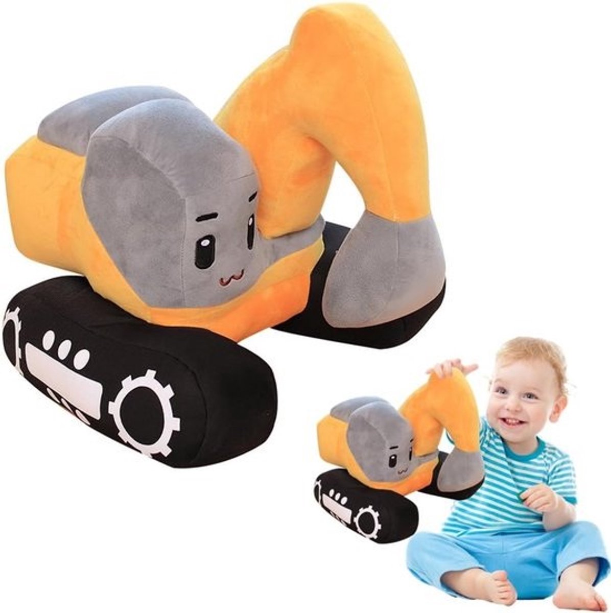 Zacht Pluchen Graafmachine Speelgoed voor Kinderen - Knuffel Bouwmachine