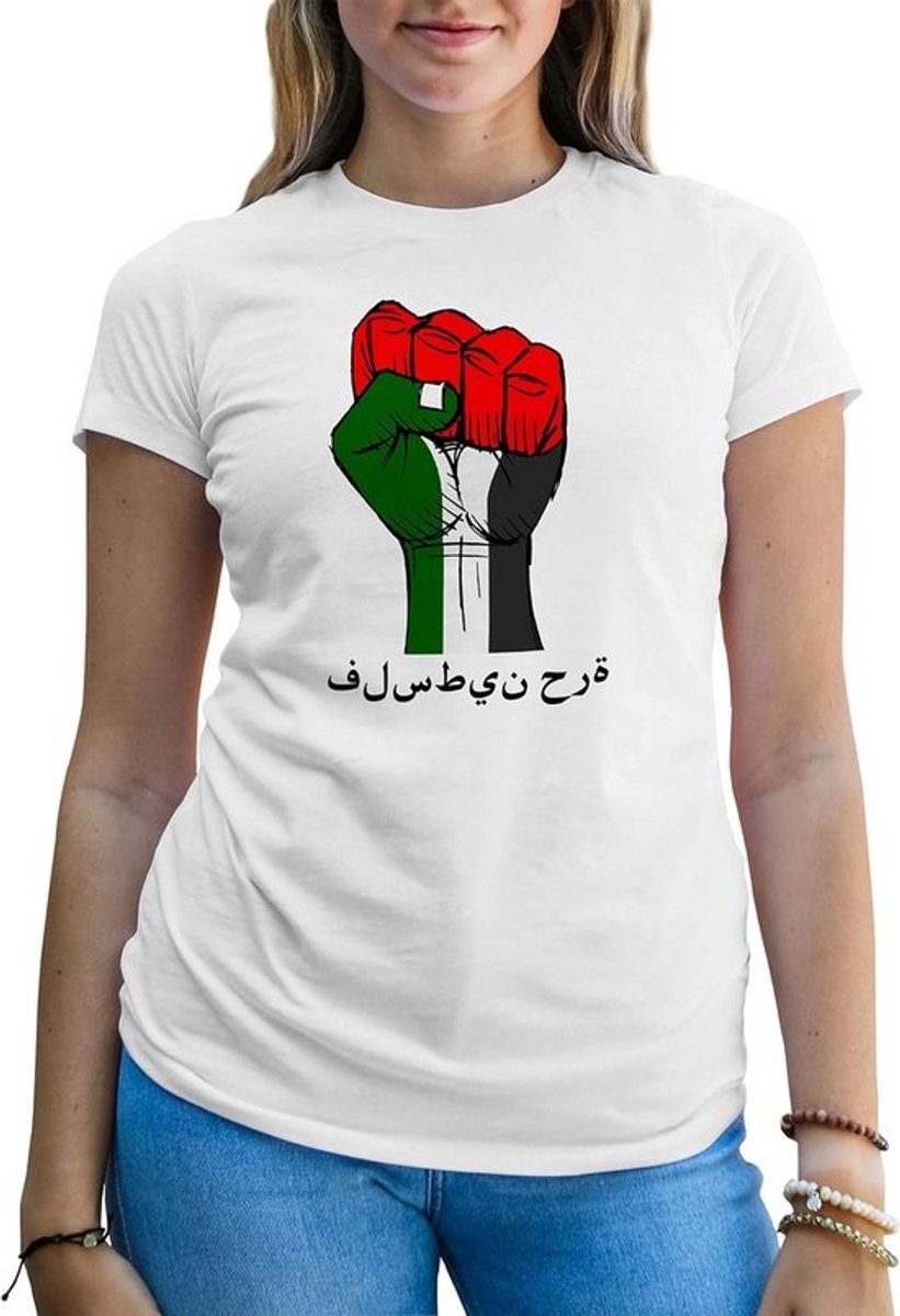 Dames T-Shirt met Palestijnse Vlag Arabisch Design - Statement Kledingstuk
