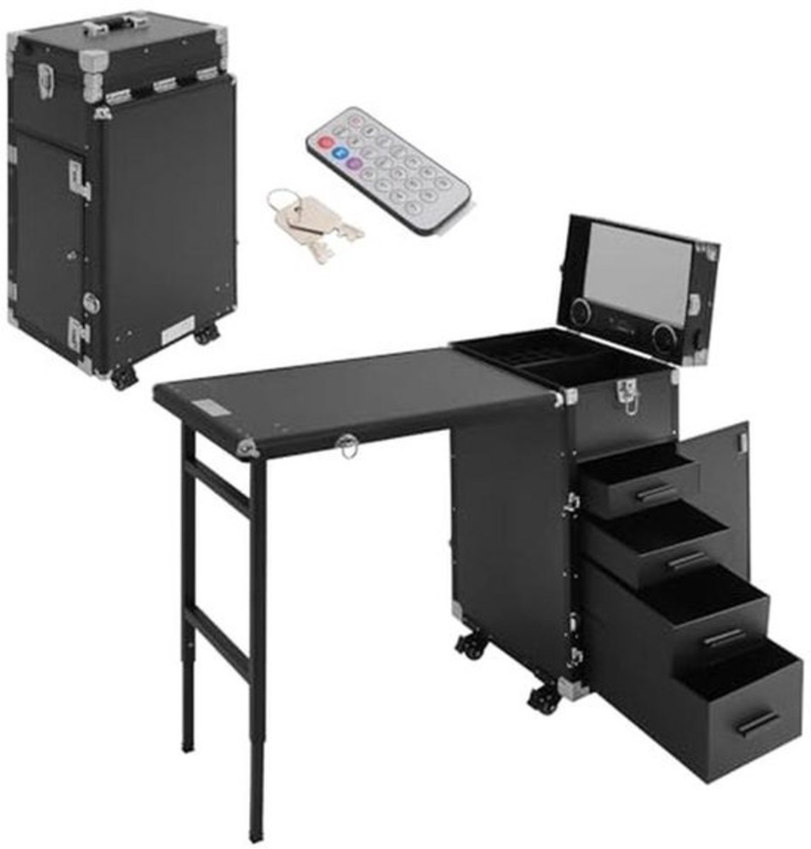 Opvouwbare manicuretafel met afstandsbediening en 4 laden - Ideaal voor schoonheidssalons en mobiele styling