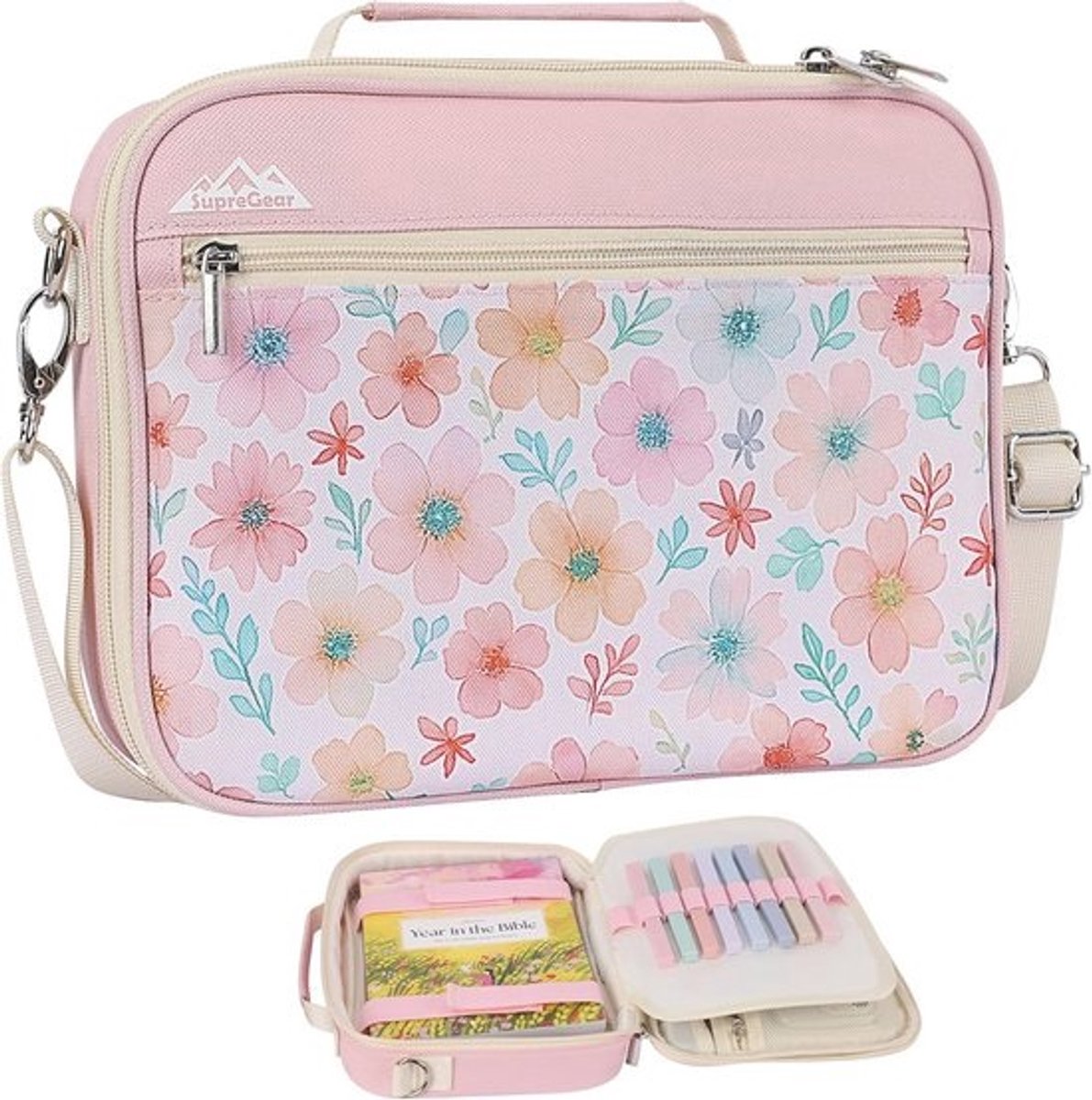 Canvas Bijbelhoes voor Dames - Handige Schoudertas en Gequilt Tote Bag voor Bijbelstudie