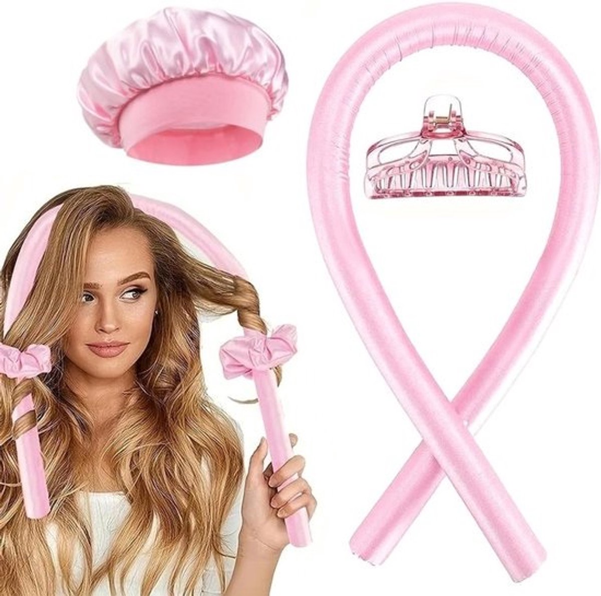 Hittevrije Krulset voor Zachte Krullen 's Nachts - Non-Slip Haarrollers voor Lang Haar