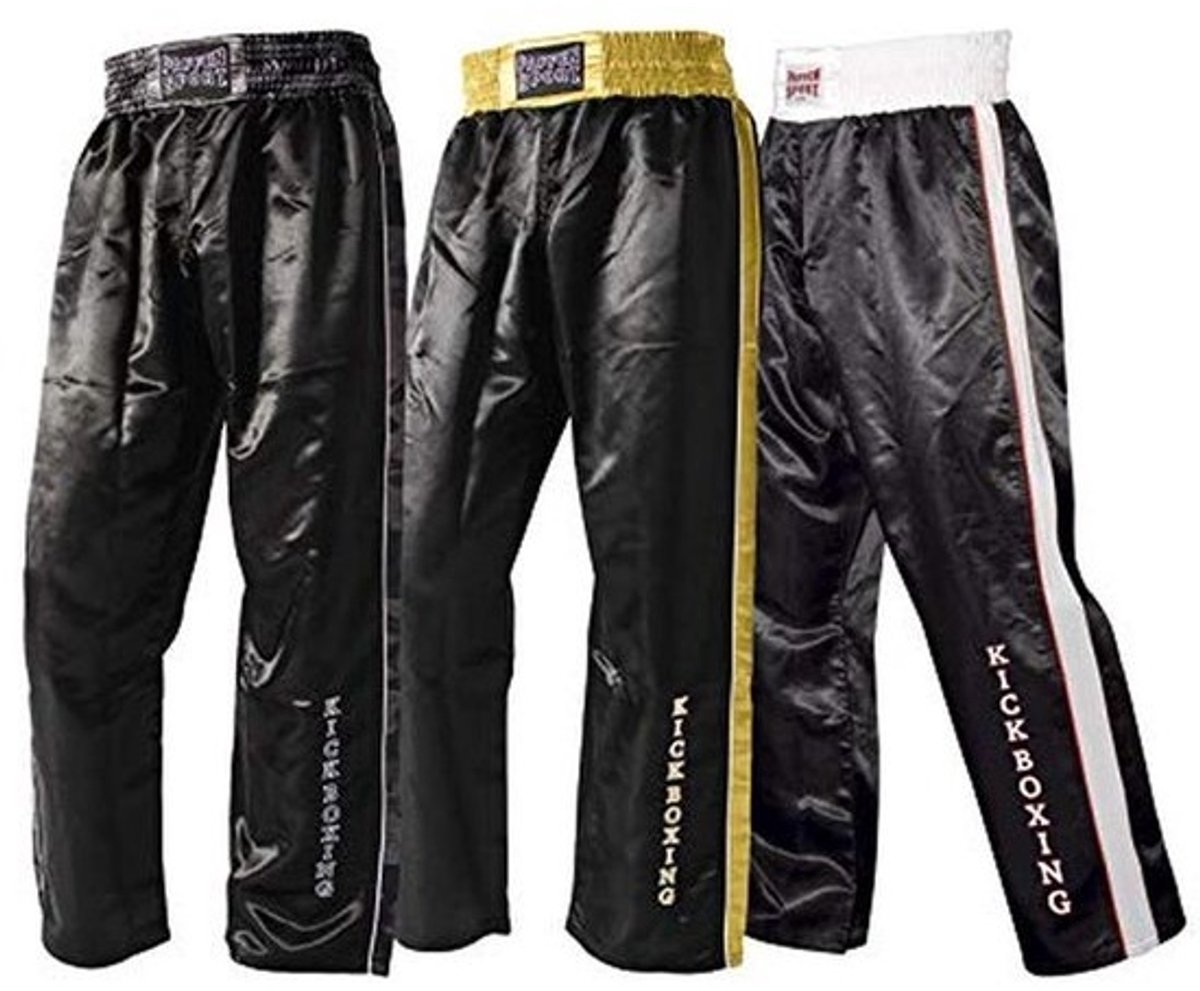 Kickboksp pantalons voor competitie en training met zijlook