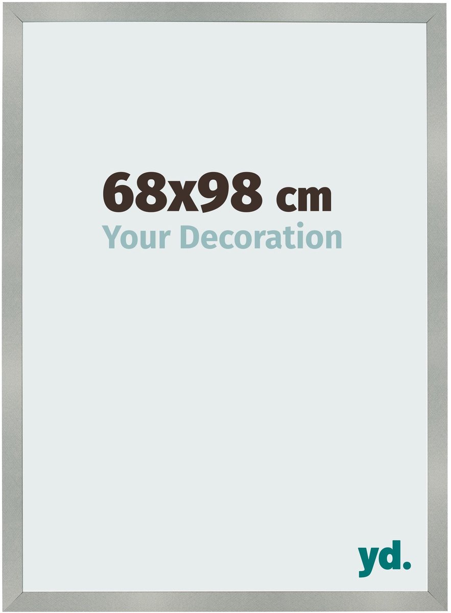 Your Decoration - Fotolijst 68x98 cm - MDF - Aluminium Geborsteld - Bologna