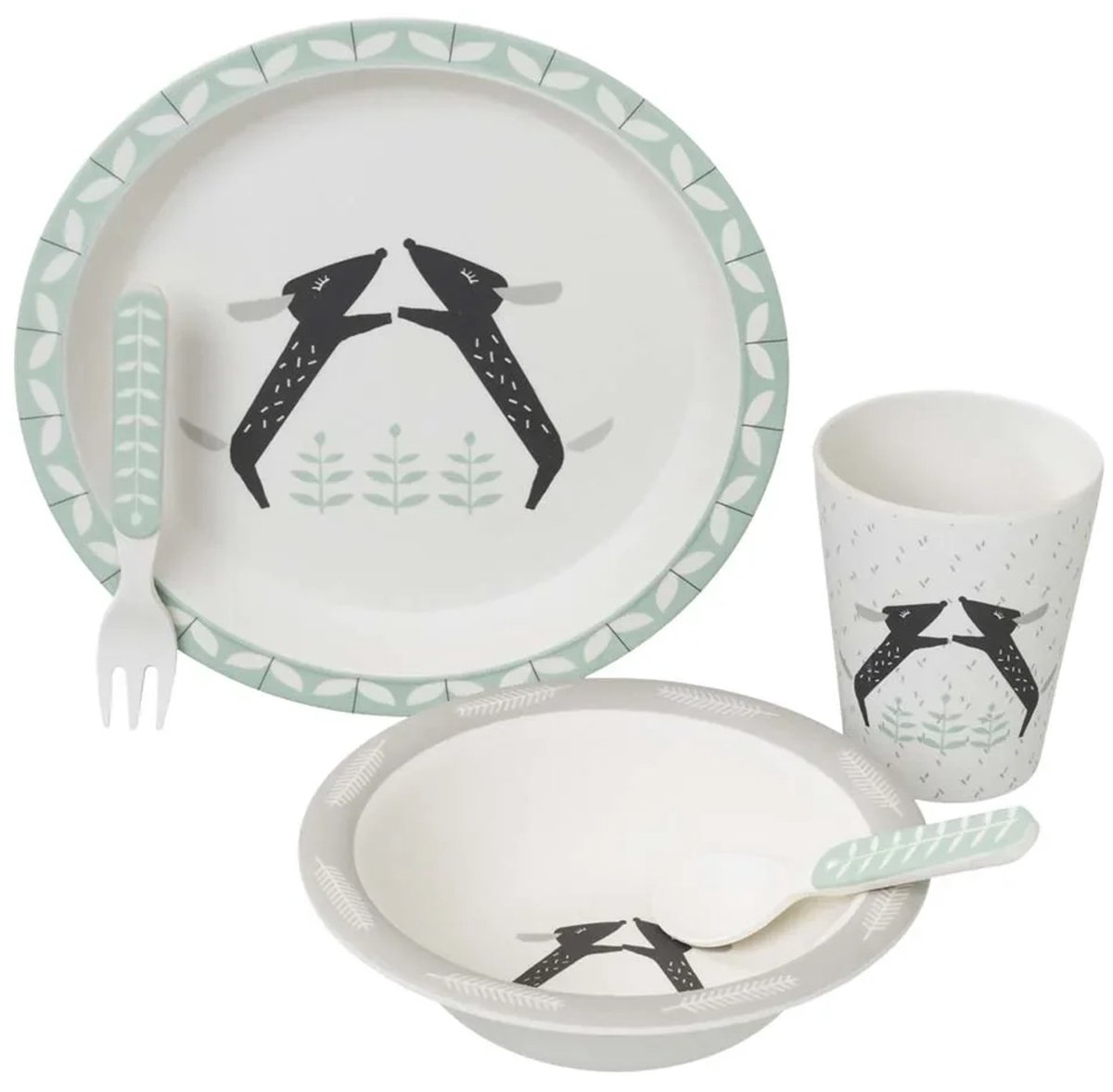 Fresk bamboe servies set teckel