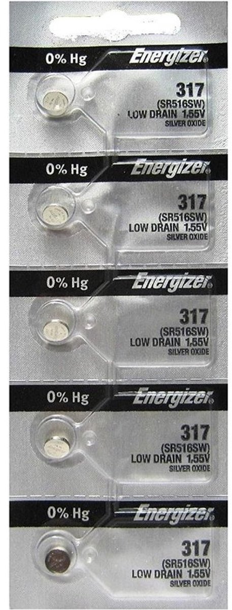 Button Cell Silver Oxide SR516SW Watch Battery Pack of 5