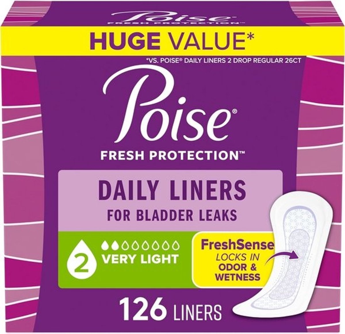 Dagelijkse Incontinentie Pantybroek Liner, Zeer Lichte Absorptie, 126 Stuks