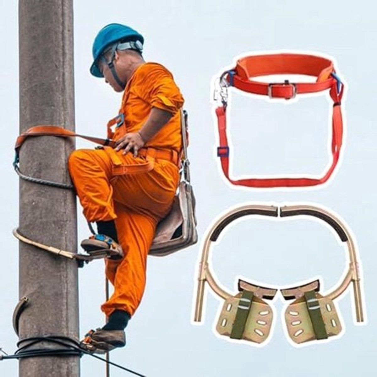 Klimriemen en stekels - Boomklimmers Paalstokken - Boomklimmen Overleven - Verstelbaar Antislip Pedaal - 250-600 mm - Niet gespecificeerd